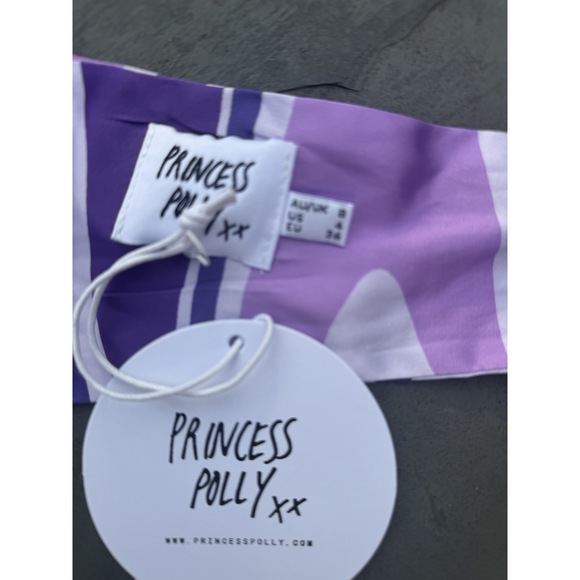 NWT Princess Polly Shae Halter top Purple Swirl Size 4 - Picture 3 of 7